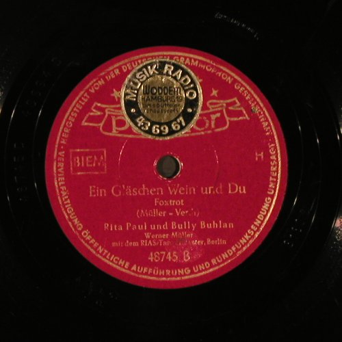 Paul,Rita  und d.Cornel-Trio: Spiel mir eine Melodie, Polydor(48745), D,vg+, 1952 - 25cm - N220 - 5,00 Euro