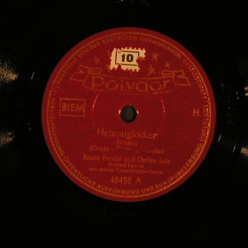 Franke,Renèe und Detlev Lais: Heimatglocken, vg--, Polydor(48 452), D, 1950 - 25cm - N34 - 3,00 Euro