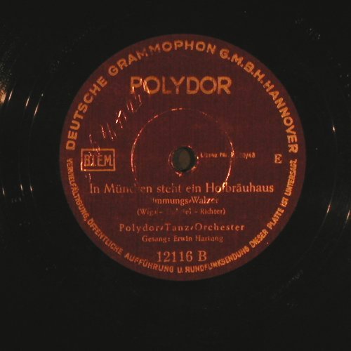 Polydor Tanz Orchester: Du kannst nicht treu sein/InMünchen, Polydor(12 116), D, 1936 - 25cm - N425 - 6,00 Euro