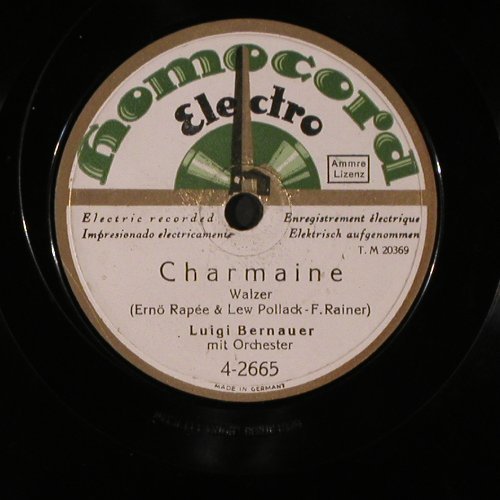 Bernauer,Luigi: Perle vom Lido / Charmaine, Homocord(4-2665), D,  - 25cm - N460 - 5,00 Euro