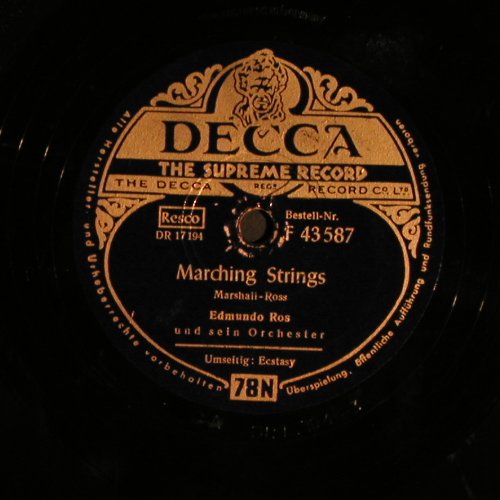 Ros,Edmundo: Ecstasy / Marching Strings, stol, Decca(F 43 587), D, vg+,  - 25cm - N263 - 4,00 Euro