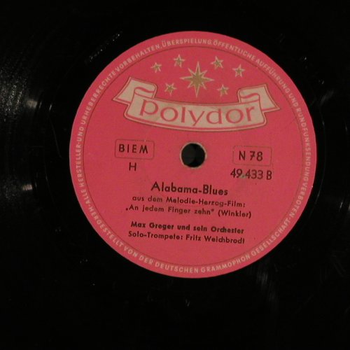 Greger,Max & s.Orch.-Fr.Weichbrodt: Es wird immer wieder Tag, Polydor(49 433), D, VG+, 1951 - 25cm - N302 - 6,00 Euro