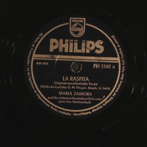 Zamora,Maria: La Raspita / Rumba International, Philips(PH 5162), D, 1952 - 25cm - N399 - 6,00 Euro