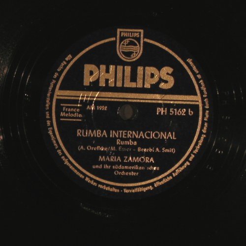 Zamora,Maria: La Raspita / Rumba International, Philips(PH 5162), D, 1952 - 25cm - N399 - 6,00 Euro