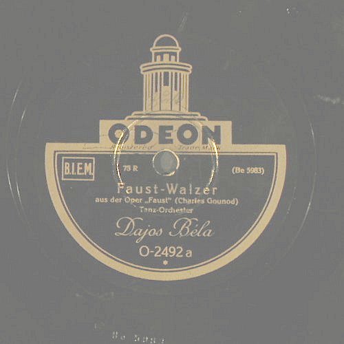 Bela,Dajos: Faust-Walzer/An der s.b.Donau, Odeon(O-2492), D, vg+,  - 25cm - N94 - 4,00 Euro