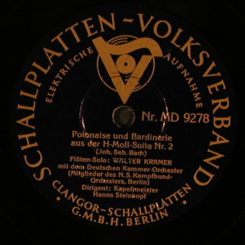 Bach,Johann Sebastian: Klavier-Konzert D-Dur 3.Satz, Schallplatten-Volksverb.(MD 9277), D,  - 30cm - N10 - 3,00 Euro