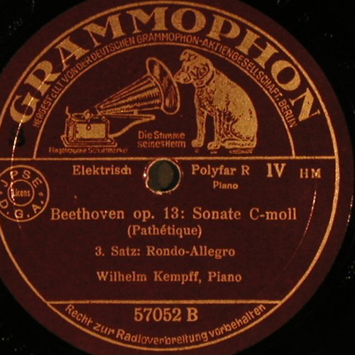 Beethoven,Ludwig van: Sonate C-Moll,op.13, Grammophon(57051/57052), D, 1936 - 30cm*2 - N180 - 9,00 Euro