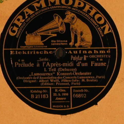 Debussy,Claude: Prelude à l'Apres-midi d'un Faune, Grammophon(66892), D, 1929 - 30cm - N303 - 7,50 Euro