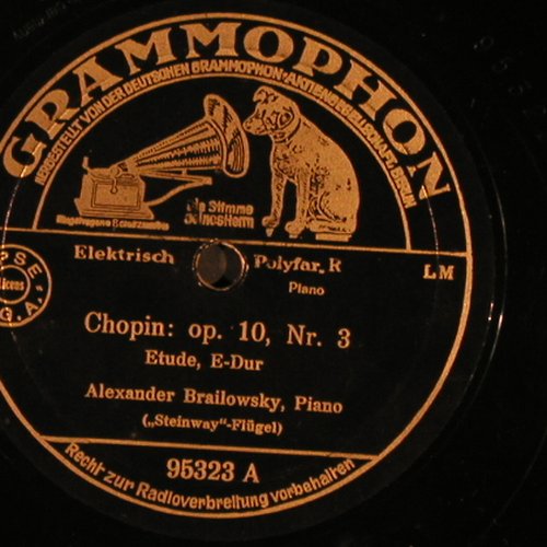 Chopin,Frederic: op.10 Nr.3 Etude e-dur/op.25,Nr.11, Grammophon(95323), D, 1929 - 30cm - N477 - 20,00 Euro