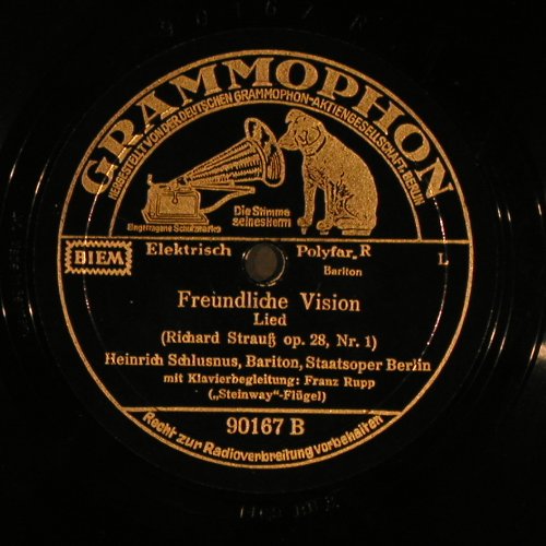 Schlusnus,Heinrich: Traum durch die Dämmerung, Grammophon(90167), D,vg+, 1930 - 25cm - N185 - 6,00 Euro