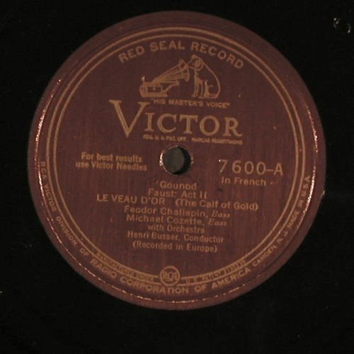 Chaliapin,Feodor(Michael Cozette: Gounod:Le Veau D'Or, Victor(7 600), US,  - 30cm - N360 - 10,00 Euro