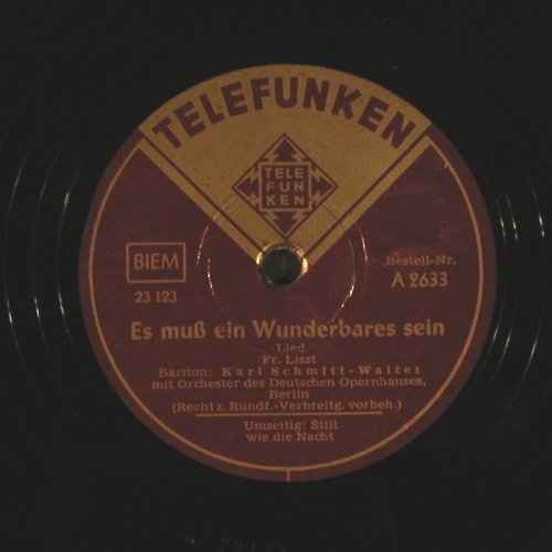 Schmitt-Walter,Karl: Still wie die Nacht, Telefunken(A 2633), D,  - 25cm - N48 - 5,00 Euro