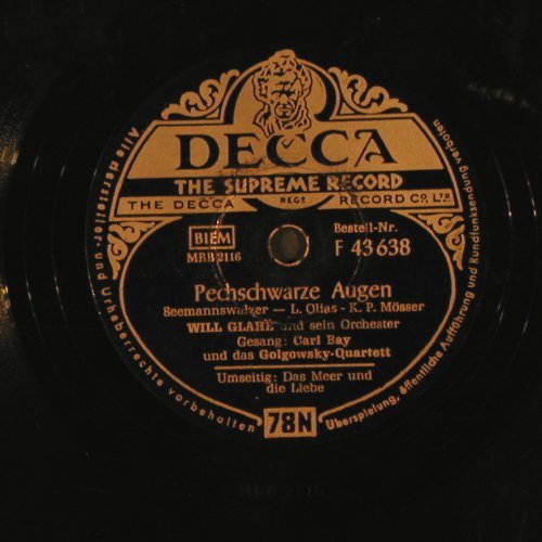 Glahe,Will / Golgowsky Quartett: Das Meer und die Liebe, Decca(F 43 638), vg-/NoCove,  - 25cm - N27 - 3,00 Euro