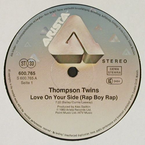 Thompson Twins: Love On Your Side (RapBoyRap)*2, Arista(600 765-213), D, 1983 - 12inch - C1248 - 3,00 Euro