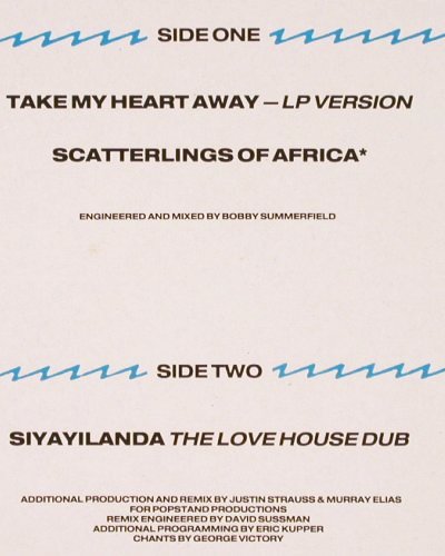 Clegg,Johnny & Savuka: Take my Heart Away+2, EMI (20 2968 6), NL, 1988 Typ: 12" Best.-Nr.: V2495 Preis: 4,00 Euro