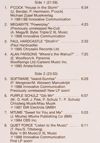 V.A.Mirror Image: P'Cock... Peter Seiler, 17 Tr.,Foc, IC (80.072/73), D, 1987 Typ: 2LP Best.-Nr.: V2496 Preis: 7,50 Euro