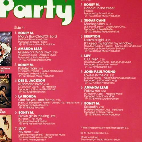 V.A.Super Disco Party: Boney M., Amanda Lear, La Bionda, Hansa (200 258), D, 1978 Typ: LP Best.-Nr.: V2573 Preis: 6,00 Euro