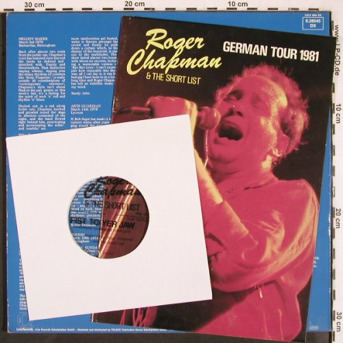 Chapman,Roger & the Shortlist: Live in Hamburg+Book mit 7"Flexi, LINE (6.28545 DX), D,Lim.Ed., 1979 Typ: LP/12" Best.-Nr.: V2667 Preis: 12,50 Euro