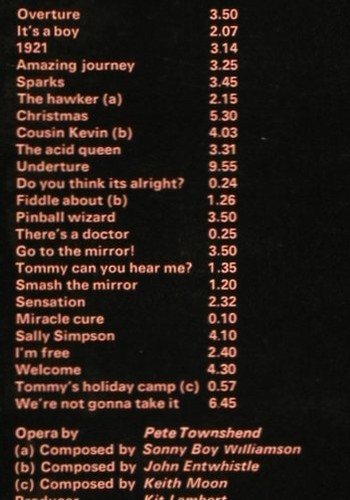 Who: Tommy, Foc, Booklet, m-/vg+, Polydor (2612 006/184216), D Typ: 2LP Best.-Nr.: V2699 Preis: 12,50 Euro