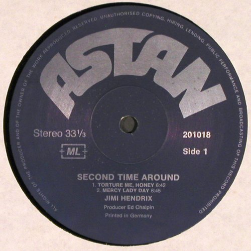 Hendrix,Jimi: Second Time Around (instrum.), Astan (201018), CH, m-/m-, 1979 Typ: LP Best.-Nr.: V2763 Preis: 7,50 Euro