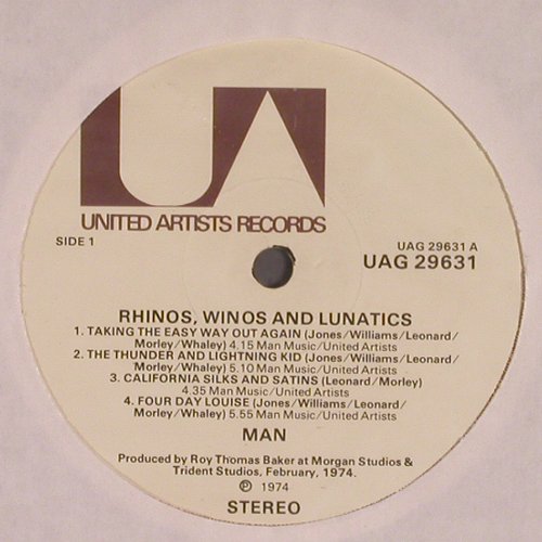 Man: Rhinos,Winos+Lunatics,Foc, UA (UAG 29631), UK, 1974 Typ: LP Best.-Nr.: V2773 Preis: 12,50 Euro