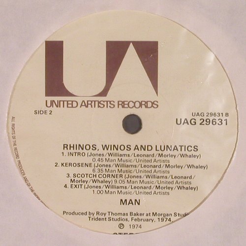 Man: Rhinos,Winos+Lunatics,Foc, UA (UAG 29631), UK, 1974 Typ: LP Best.-Nr.: V2773 Preis: 12,50 Euro