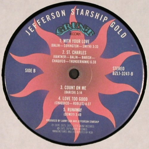 Jefferson Starship: Gold, Foc, Grunt (BZL1-3247), US, co, 1979 Typ: LP Best.-Nr.: V2779 Preis: 9,00 Euro