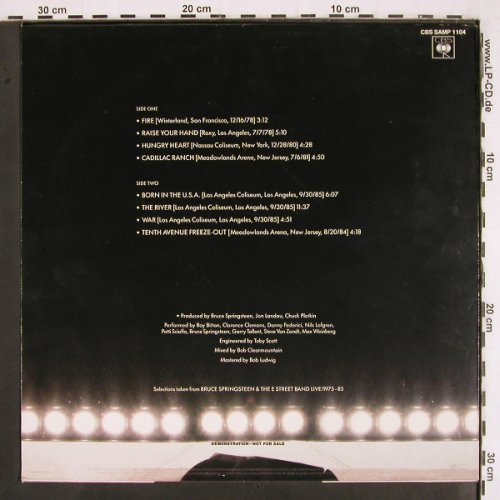 Springsteen,Bruce & E Street Band: Live 1975-85,Sp.Lim.Ed,Promo, CBS,incl.Booklet (SAMP 1104), NL,No.0676, 1986 Typ: LP Best.-Nr.: V2830 Preis: 40,00 Euro