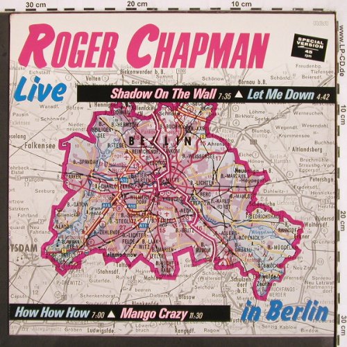 Chapman,Roger: Shadow On The Wall +3, Live Berlin, RCA (PT 40082 AF), D, 1985 Typ: 12" Best.-Nr.: V2848 Preis: 6,00 Euro