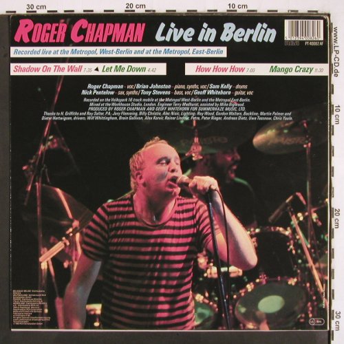 Chapman,Roger: Shadow On The Wall +3, Live Berlin, RCA (PT 40082 AF), D, 1985 Typ: 12" Best.-Nr.: V2848 Preis: 6,00 Euro