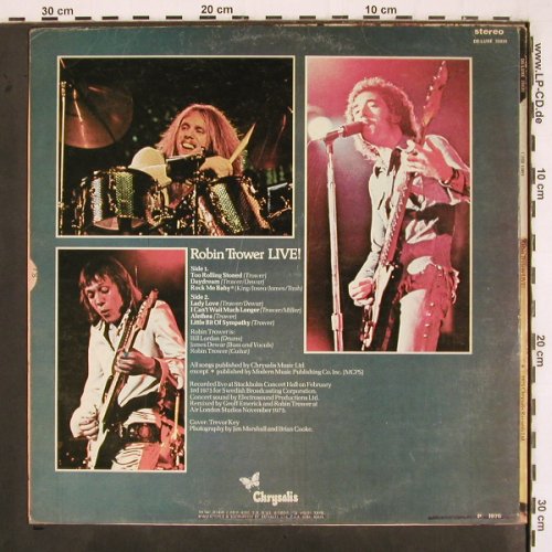 Trower,Robin: Live!, Chrysalis De-Luxe (35035), Israel, 1976 Typ: LP Best.-Nr.: V2884 Preis: 6,00 Euro