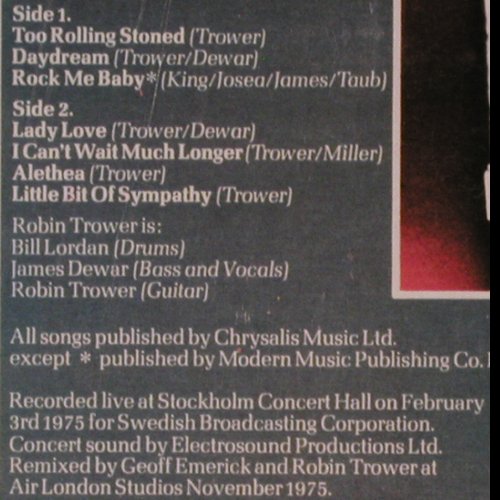 Trower,Robin: Live!, Chrysalis De-Luxe (35035), Israel, 1976 Typ: LP Best.-Nr.: V2884 Preis: 6,00 Euro