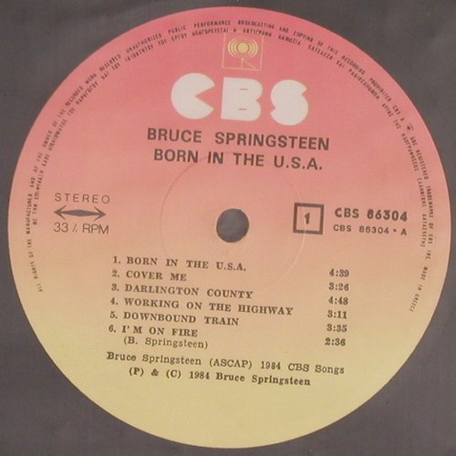 Springsteen,Bruce: Born In The USA, CBS (CBS 86304), GR, 1984 Typ: LP Best.-Nr.: V2925 Preis: 7,50 Euro