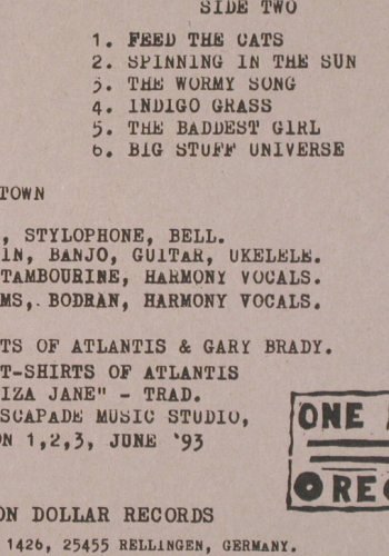 The Lost T-Shirts Of Atlantis: Same, One Million Dollar Rec. (Dollar 001), D, 1993 Typ: LP Best.-Nr.: V2989 Preis: 9,00 Euro