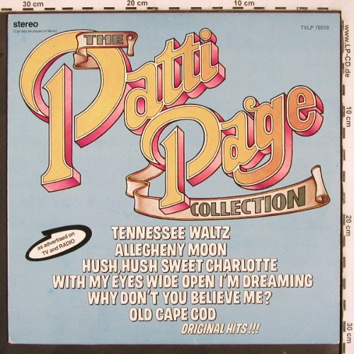 Page,Patti: Collection, Ahed (TVLP 76019), CDN, 1976 Typ: LP Best.-Nr.: V3157 Preis: 6,00 Euro