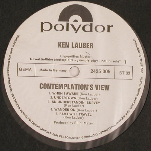 Lauber,Ken: Contemplation's view, m-/ No Cover, Polydor Musterplatte (2425 005), D, 1970 Typ: LP Best.-Nr.: V3725 Preis: 9,00 Euro
