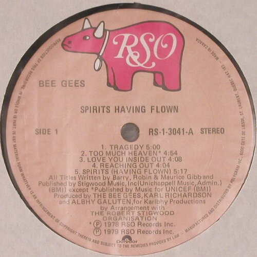 Bee Gees: Spirits Having Flown, Foc, m /vg+, RSO (RS-1-3041), CDN, 1979 Typ: LP Best.-Nr.: V4080 Preis: 6,00 Euro
