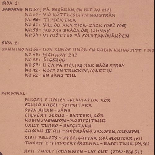 Svenne Rubin's: Sanna Berättelser Ur Livet, Start Klart (SKRLP-005), S, 1988 Typ: LP Best.-Nr.: V4125 Preis: 9,00 Euro