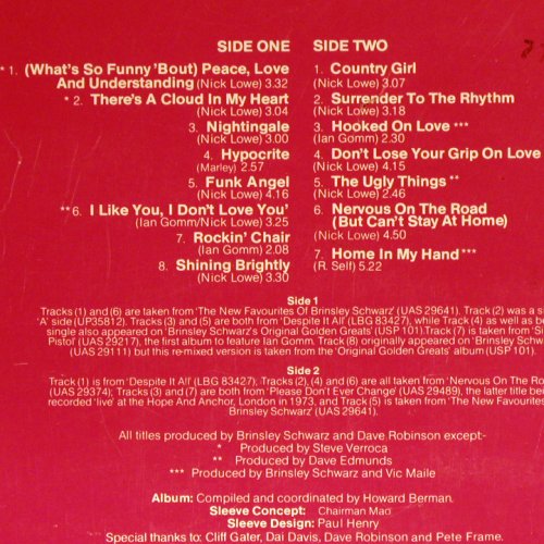 Brinsley Schwarz: Fifteen Thoughts Of, Foc, stol,stoc, UA (UAK 30177), UK,m /vg-, 1978 Typ: LP Best.-Nr.: V4139 Preis: 6,00 Euro