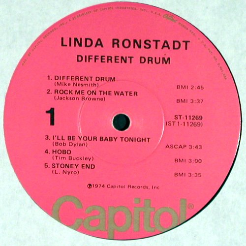 Ronstadt,Linda: Different Drum, Capitol (ST-11269), US, 1974 Typ: LP Best.-Nr.: V4261 Preis: 9,00 Euro