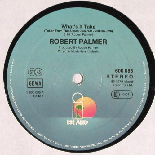 Palmer,Robert: What's It Take-Best Of Both Worlds, Island (600 085-213), D, 1979 Typ: 12" Best.-Nr.: V4423 Preis: 5,00 Euro