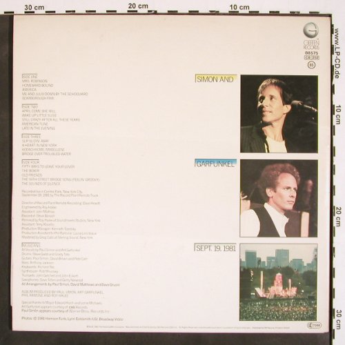 Simon & Garfunkel: The Concert in Central Park, Foc, Geffen(GEF 88 575), NL, 1982 - 2LP - V4441 - 9,00 Euro