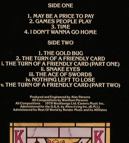 Parsons Project,Alan: The Turn Of A Friendly Card, Arista(AL 9518), CDN, 1980 - LP - V4455 - 7,50 Euro