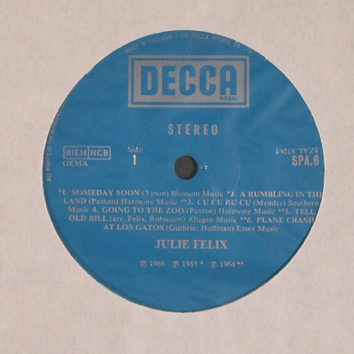 Felix,Julie: The World of, Decca(SPA 6), UK, 1969 - LP - V4584 - 6,00 Euro