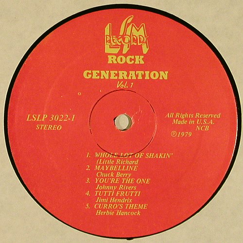 V.A.Rock Generation Vol.1: Little Richard, Hendrix,H.Hancock.., LSM Records, Foc(LSLP 3022), US, m-/vg+, 1979 - 2LP - V4616 - 7,50 Euro
