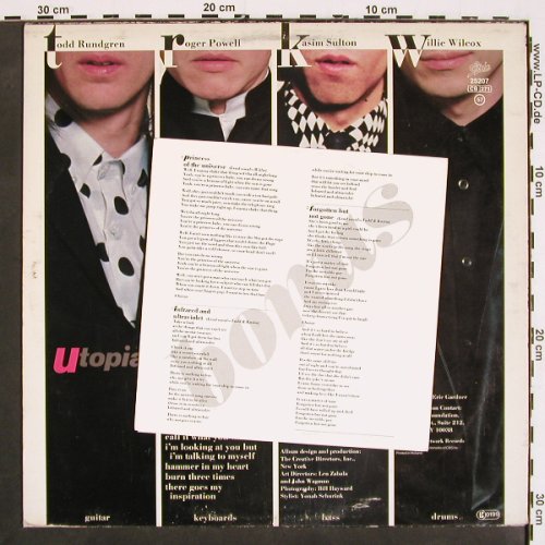 Utopia: Same, m-/vg+, 5 Tr. Bonus EP, Epic (EPC 25207), NL, 1982 Typ: LP Best.-Nr.: V4635 Preis: 7,50 Euro