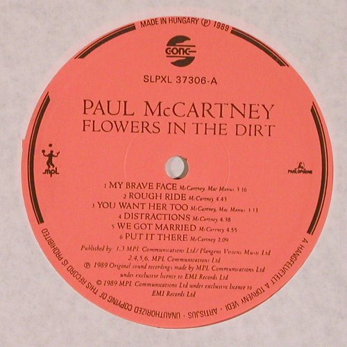 Mc Cartney,Paul: Flowers In The Dirt, MPL / Gong (SLPXL 37306), H, 1989 Typ: LP Best.-Nr.: V4735 Preis: 12,50 Euro