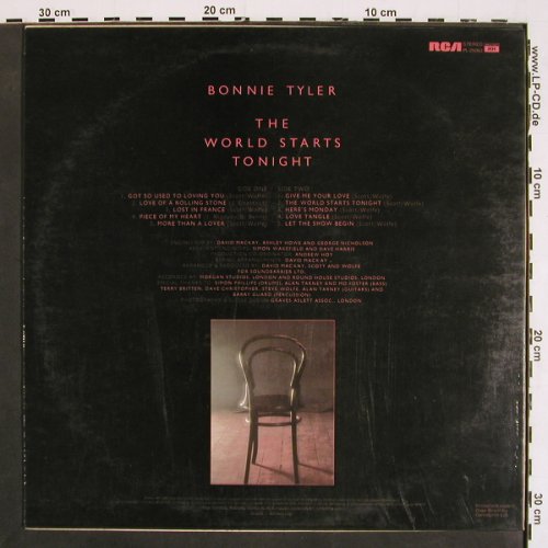 Tyler,Bonnie: The World Starts Tonight, RCA (PL 25063), UK, 1977 Typ: LP Best.-Nr.: V4742 Preis: 7,50 Euro