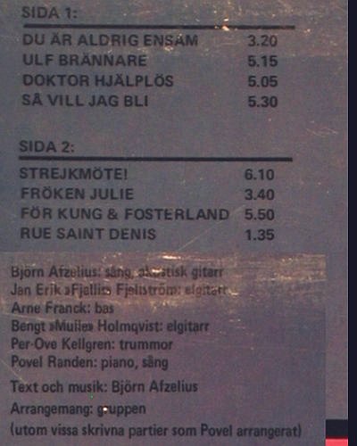 Afzelius,Björn: Fr kung & fosterland,, m-/vg+, Nacksving(031-7), S, 1976 - LP - V4775 - 6,00 Euro
