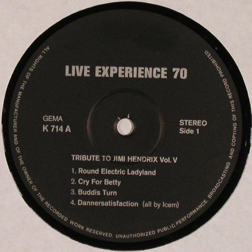 Live Experience Band: Live Experience'70 Tribute  Hendrix, Ken (Ken 714), D Typ: LP Best.-Nr.: V4928 Preis: 14,00 Euro